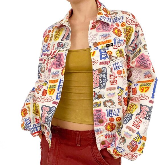 Wrangler RARE Western Utility Cotton Denim Jacket in Cowgirl Heaven